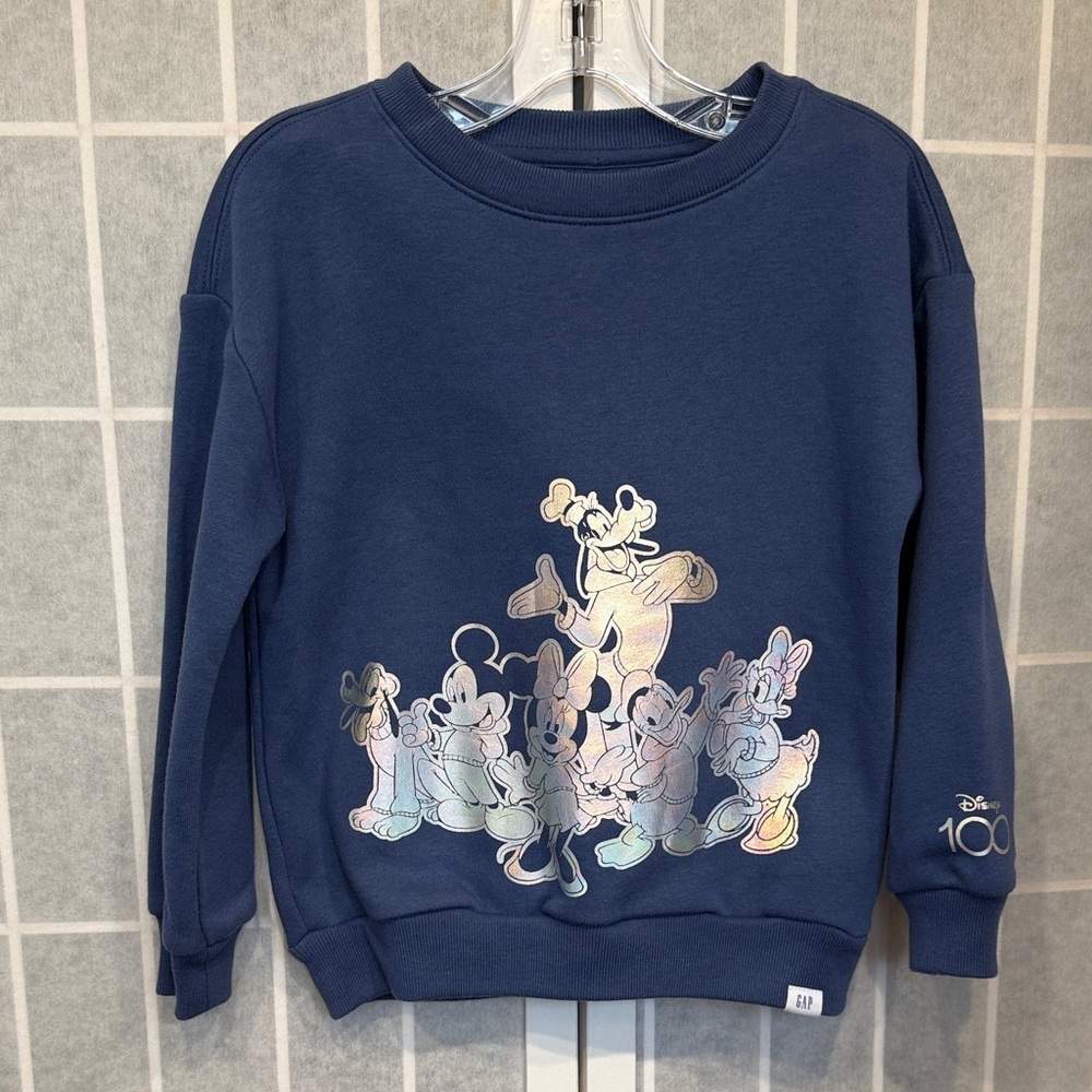 Disney Gap Iridescent Characters Navy Sweatshirt Size 4T